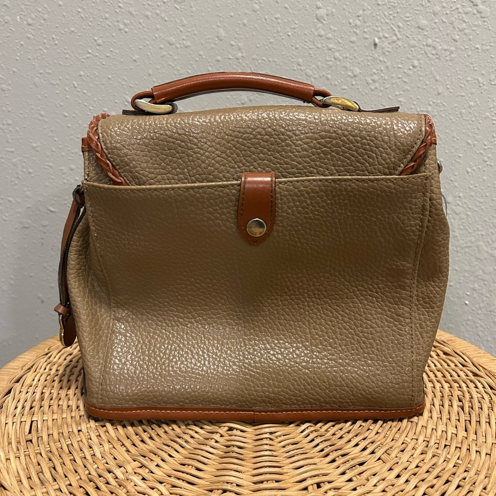 Vintage Dooney & Bourke All Weather Leather Backpack Bag Beige Brown - Picture 4 of 15